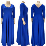 Plus Size Women's Solid Color Dress