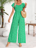 Stylish And Sweet Printed Crew Neck Jumpsuit