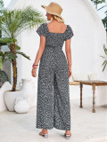 Stylish And Sweet Printed Crew Neck Jumpsuit