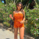 Knitted Chest Wrap Vest And Shorts Two-piece Set