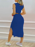 2024 Fashionable Round Neck Top Temperament Skirt Suit