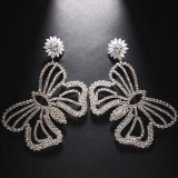 Stylish Large Butterfly Earrings With Diamonds