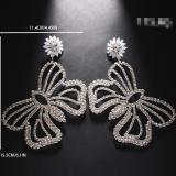 Stylish Large Butterfly Earrings With Diamonds