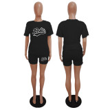 Fashionable Large Size T-shirt Shorts Sports Two-piece Set