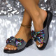 New Large Size Fashionable Sequined Bow Sandals