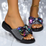 New Large Size Fashionable Sequined Bow Sandals