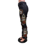 New Style Embroidered Ripped Fashion Jeans