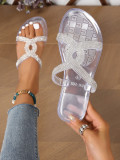 Bright Diamond Sandals Flat Slippers Fine Glitter Outer Slippers
