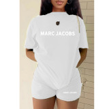 Letter Printed T-shirt Shorts Sports Two-piece Set