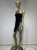 Sexy Bandage Tube Top Ultra Short Slit Dress