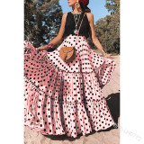 Fashionable Polka Dot Multi-layered Loose Skirt With Wide Hem