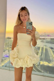 Sexy One-shoulder Ruffled Bud Waist Dress