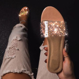 Bright Diamond Large Size Flat Sandals