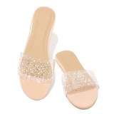 Bright Diamond Large Size Flat Sandals