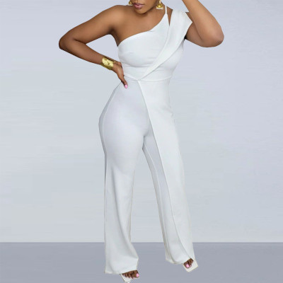 Solid Color Slim Fit Sleeveless Jumpsuit