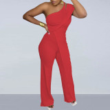 Solid Color Slim Fit Sleeveless Jumpsuit
