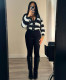 Stylish Striped Single-breasted Sweater