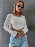 Sexy Tight Square Neck Sweater Short Wide Neck Top