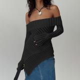 2024 Spring One-piece Backless Flared Long-sleeved T-shirt