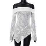2024 Spring One-piece Backless Flared Long-sleeved T-shirt