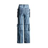 2024 Fashion Workwear Multi-Pocket Jeans