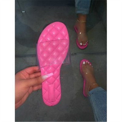 Fashionable Plastic Transparent Flat Slippers