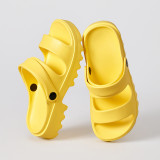 5cm High Heel Sandals Double Strap Outdoor Slippers