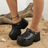 Baotou High Heel Beach Shoes Beach Thick Bottom Hole Shoes