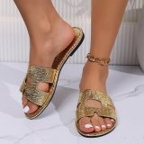 Fashionable Summer Stone Pattern Casual Flat Sandals