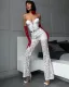 Sexy High-waisted Mesh Straight Trousers