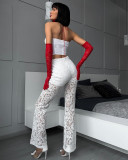 Sexy High-waisted Mesh Straight Trousers