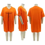 Fashion Offset Printed Loose Plus Size Dress