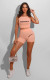 Solid Color Sling Pit Strip Comfortable Casual Two-piece Set