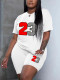 Letter Printed Personalized Casual Two-piece Set