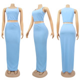 Sexy Women's Short-sleeved Vest Long Skirt Slim Fit Women's Casual Two-piece