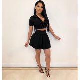 Sexy And Cute Short-sleeved Skirt Women's Two-piece Set