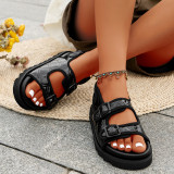 New Women's Beach Sandals Large Size Open Toe Sequin Women's Shoes