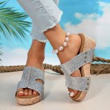 Summer Sequins Increase Height Wedge Sandals