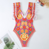 Sexy Conservative One-piece Swimsuit + Wrap Skirt Set