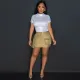 Fashionable Casual Zipper Solid Color Multi-pocket Hip Skirt