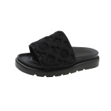 Women's Summer Outerwear Printed Thick Sole Velcro Slippers