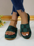 New Summer Printed Thick-soled Sandals