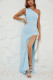 2024 Sexy Sloping Shoulder Slim Slit Dress