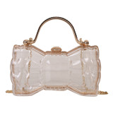 Fashionable Transparent Bow Hand-held Crossbody Chain Bag