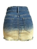 Retro Distressed Sexy Zipper Stretch Denim Skirt