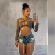 2024 Fashionable Slim Fit Strapped Stretch Denim Shorts