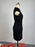 2024 Fashionable Sequin Hip Cover Black Dress