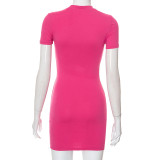 Fashionable Love Embroidered Tight Hip-hugging Dress