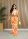 2024 Fashionable Striped Long Skirt Two-piece Set