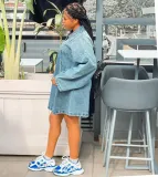 2024 Fashion Lapel Loose Fashion Denim Skirt